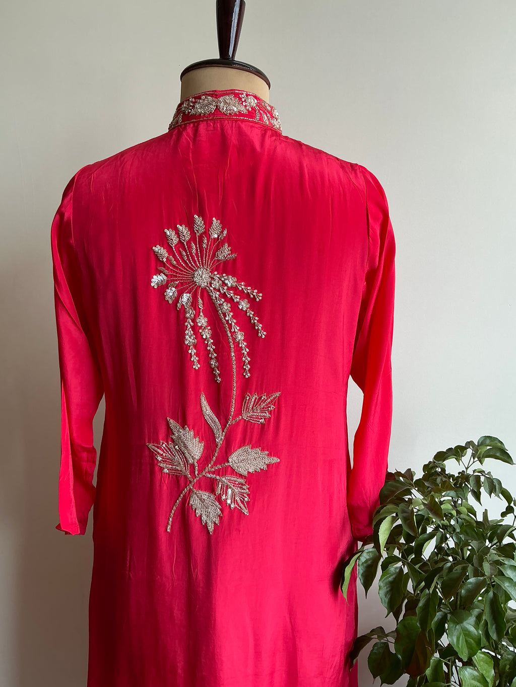 Scarlet Pink / Amber Yellow Farshi Salwar Set