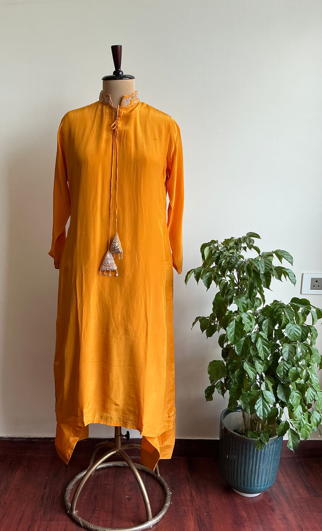 Scarlet Pink / Amber Yellow Farshi Salwar Set