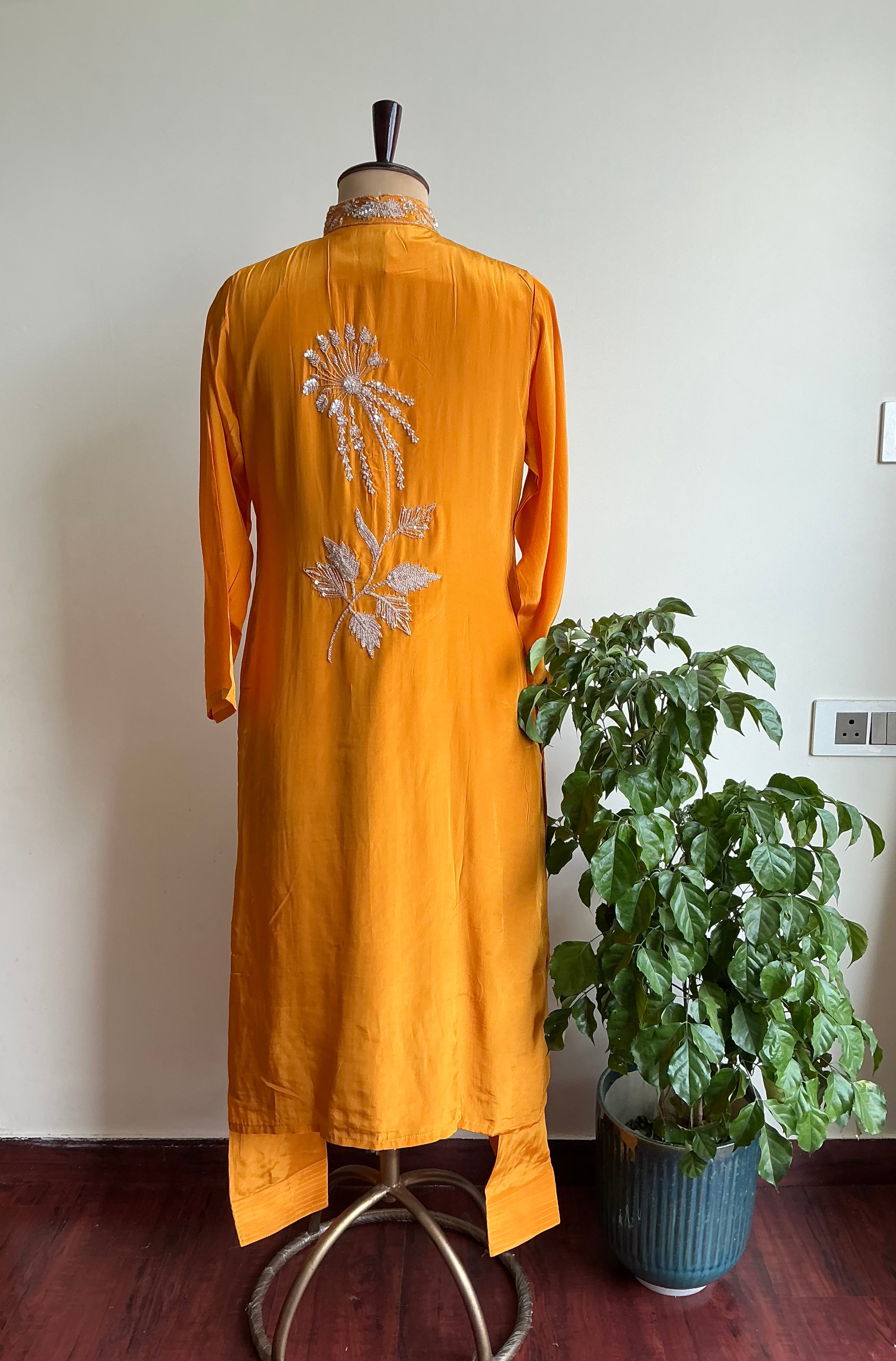 Scarlet Pink / Amber Yellow Farshi Salwar Set