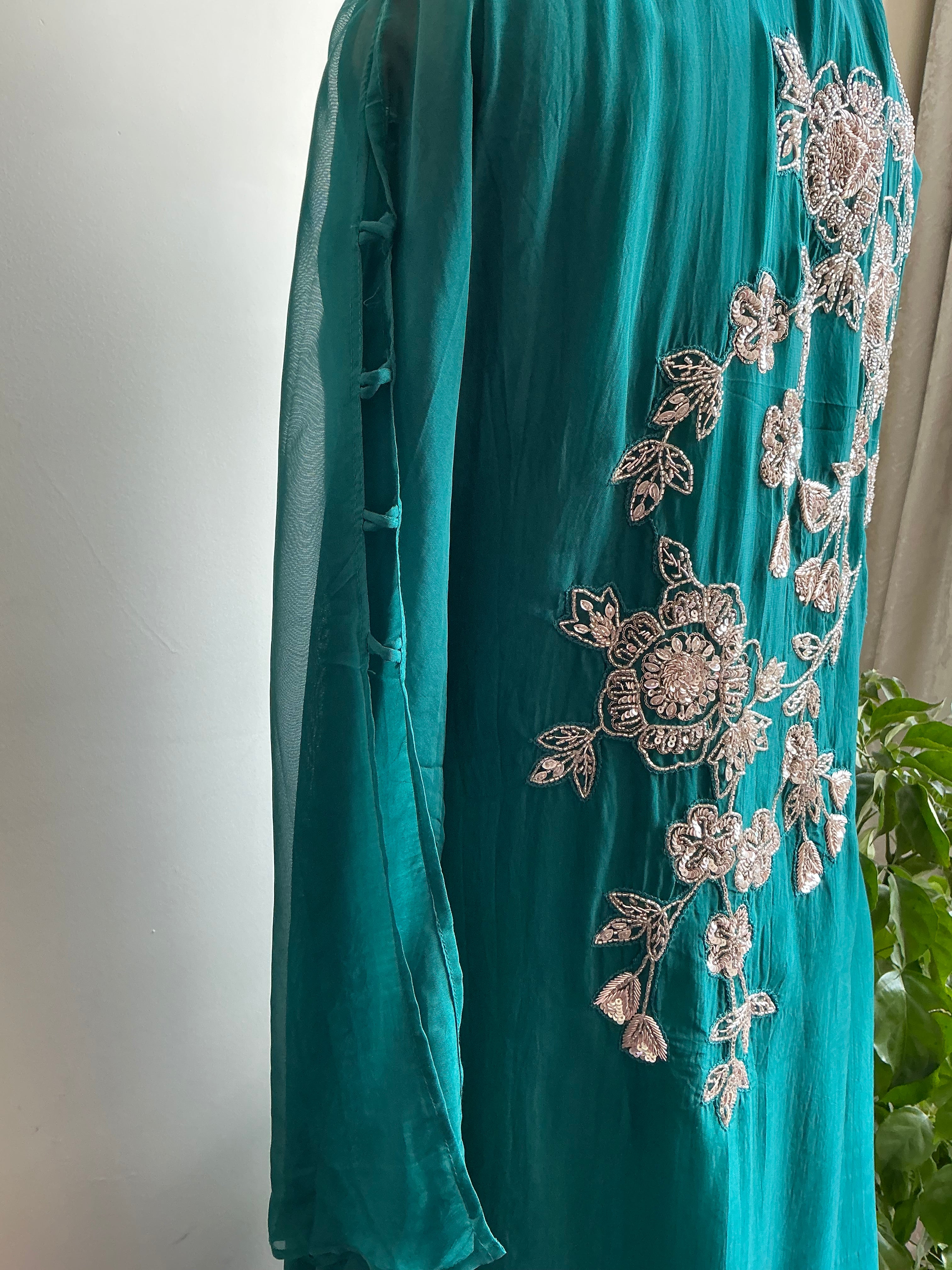 Teal Green / Amethyst Lavender Suit Set