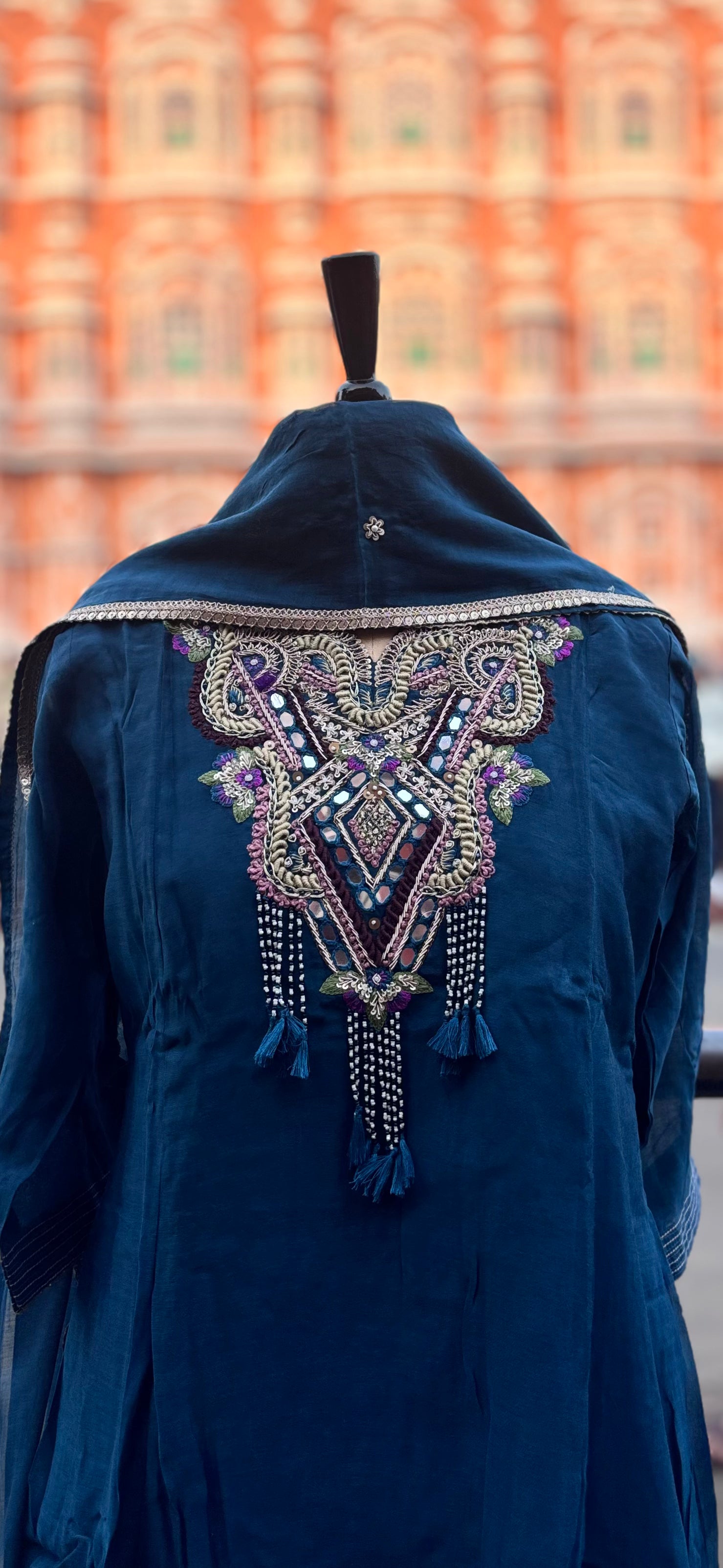 Teal Hand work Suit Set