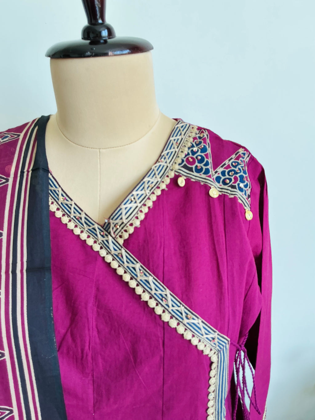 Wine Vibe Cotton A- Line Suit
