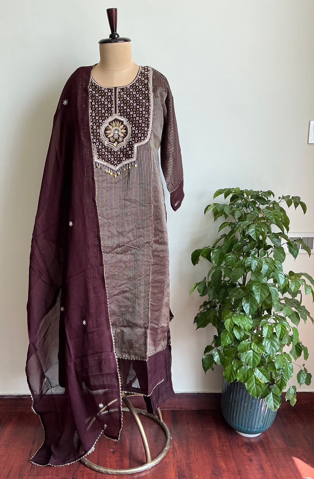 Mid night Shimmer Suit Set