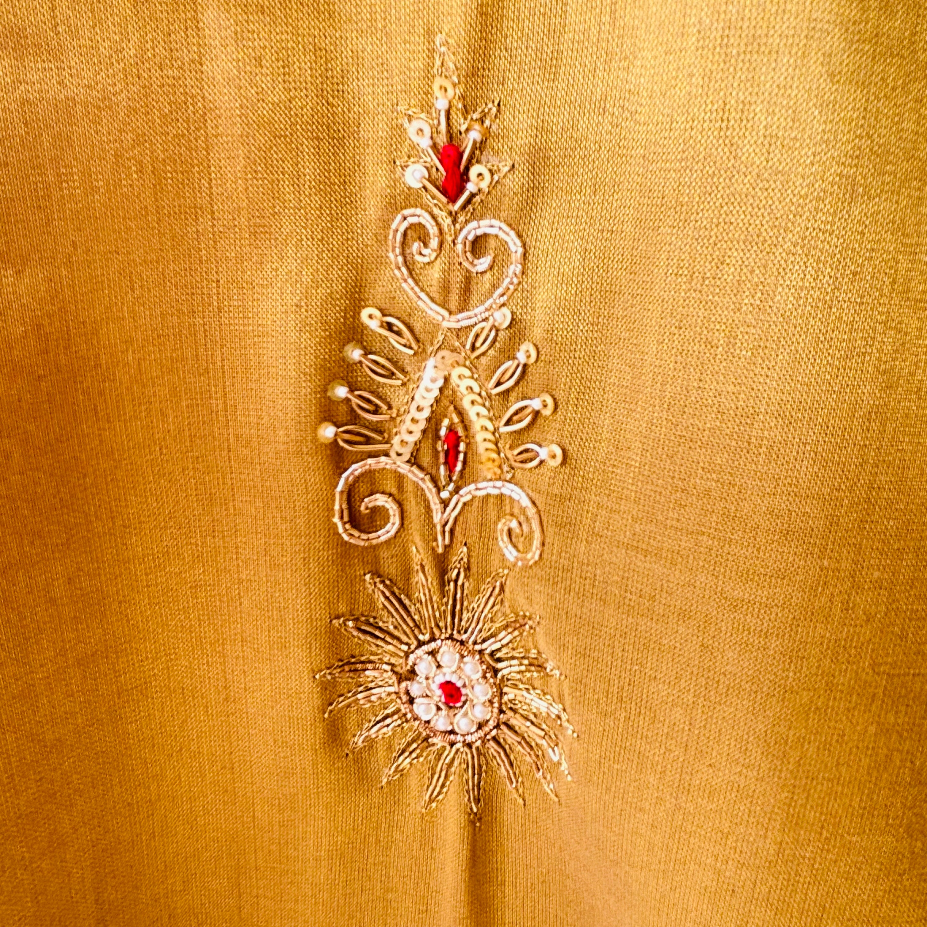 Golden Gulab Anarkali Set