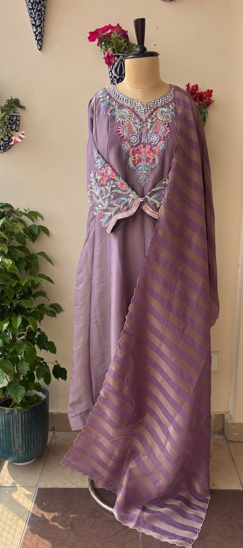 Pista Noor Anarkali Set