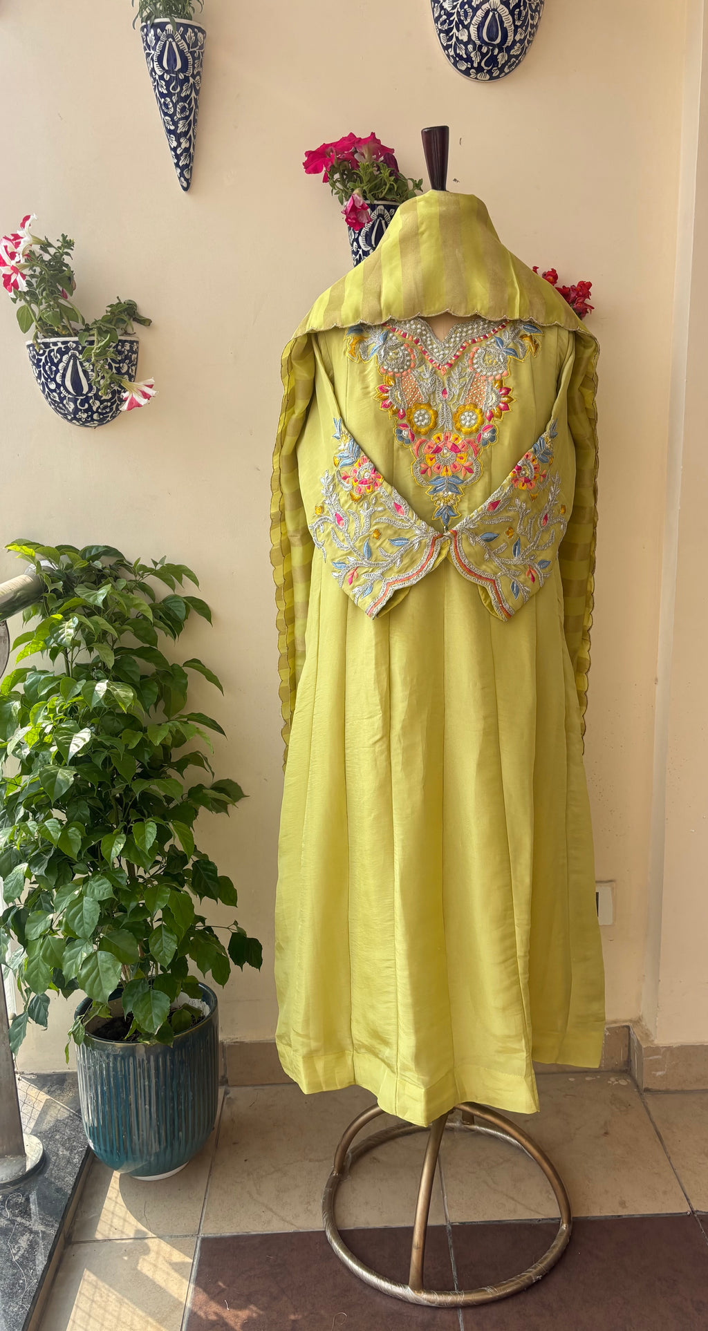 Pista Noor Anarkali Set