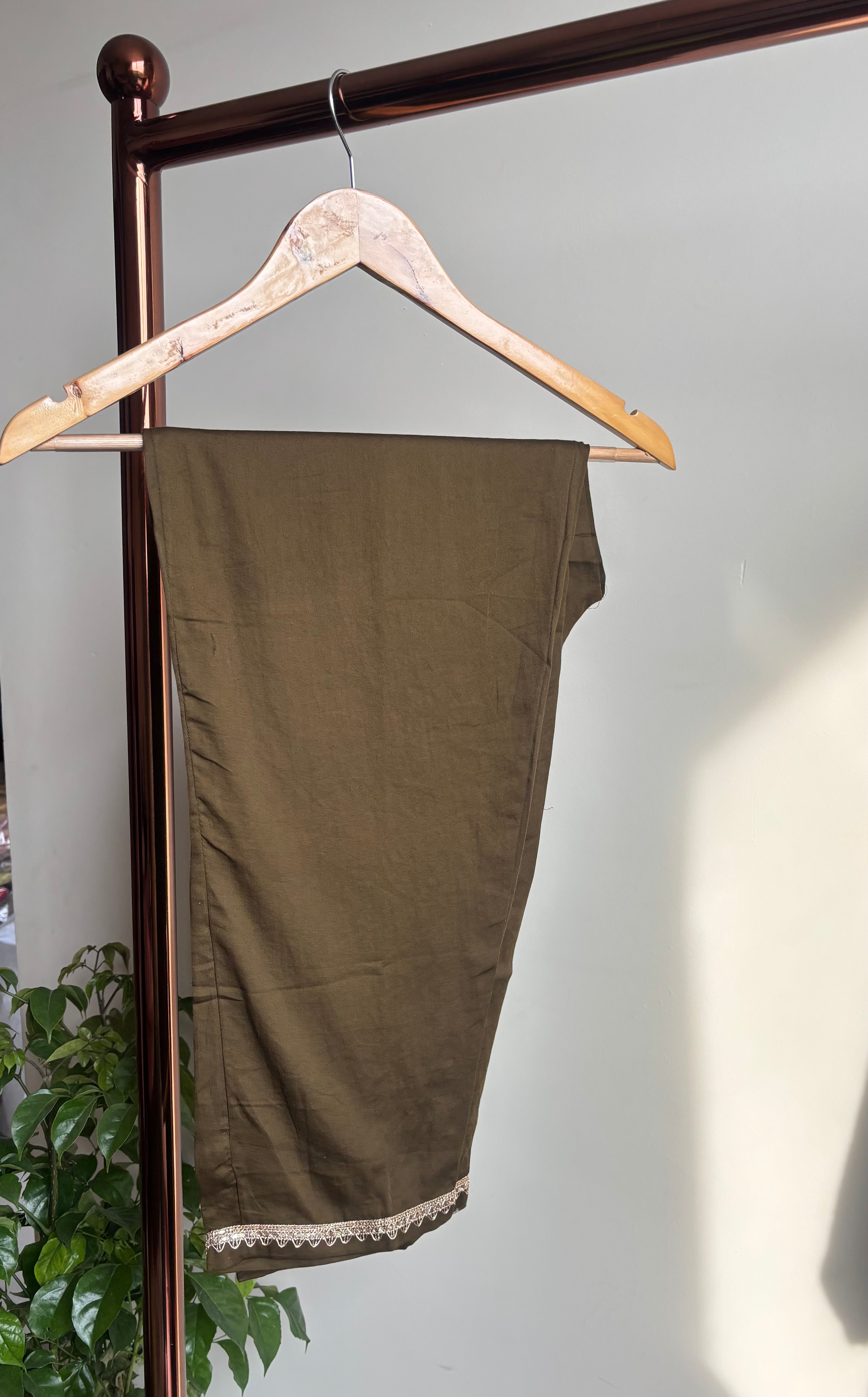 Olive Zari Gulmohar set