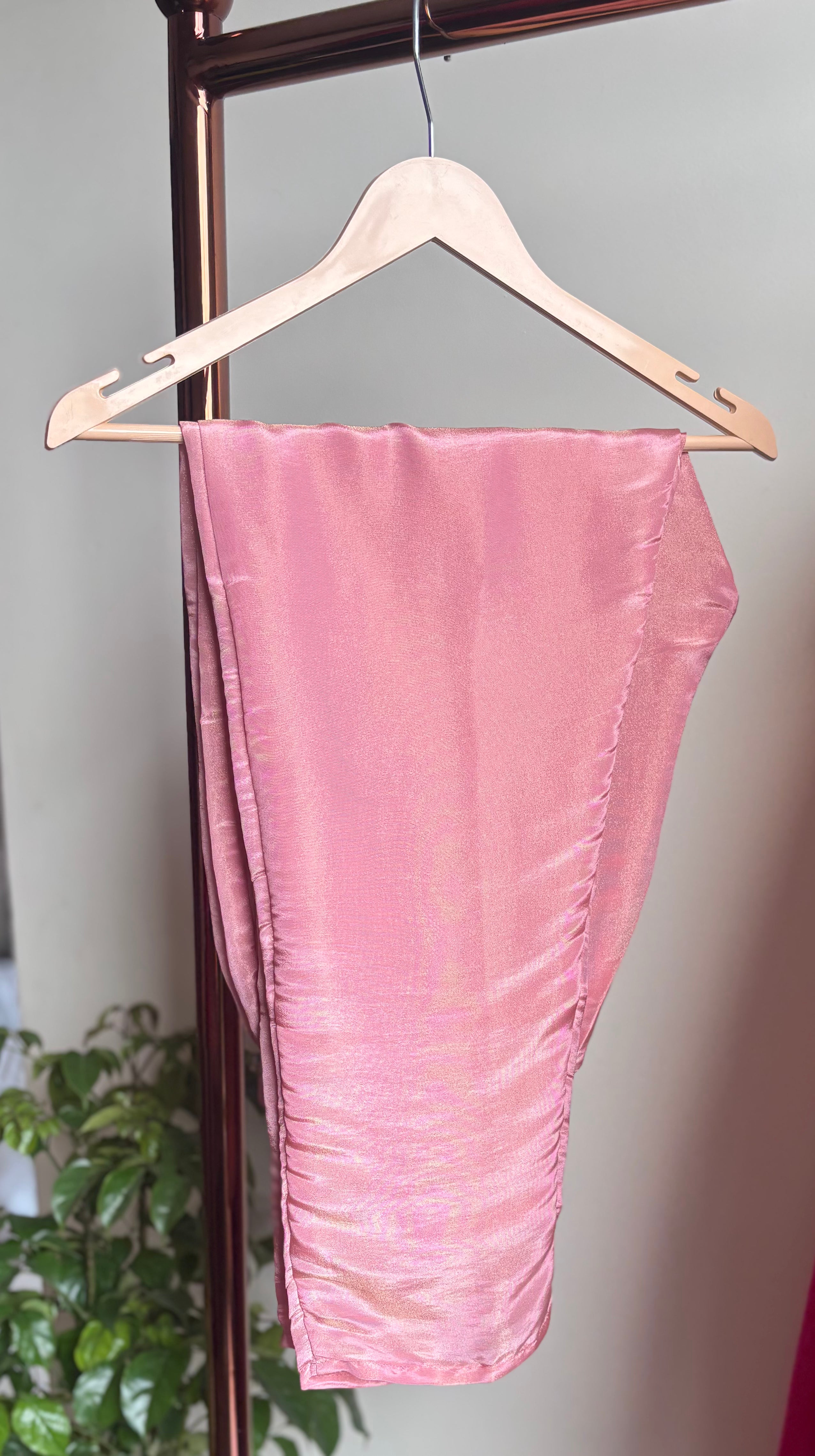 Rose Tissue Shimmer Anarkali Suit Set