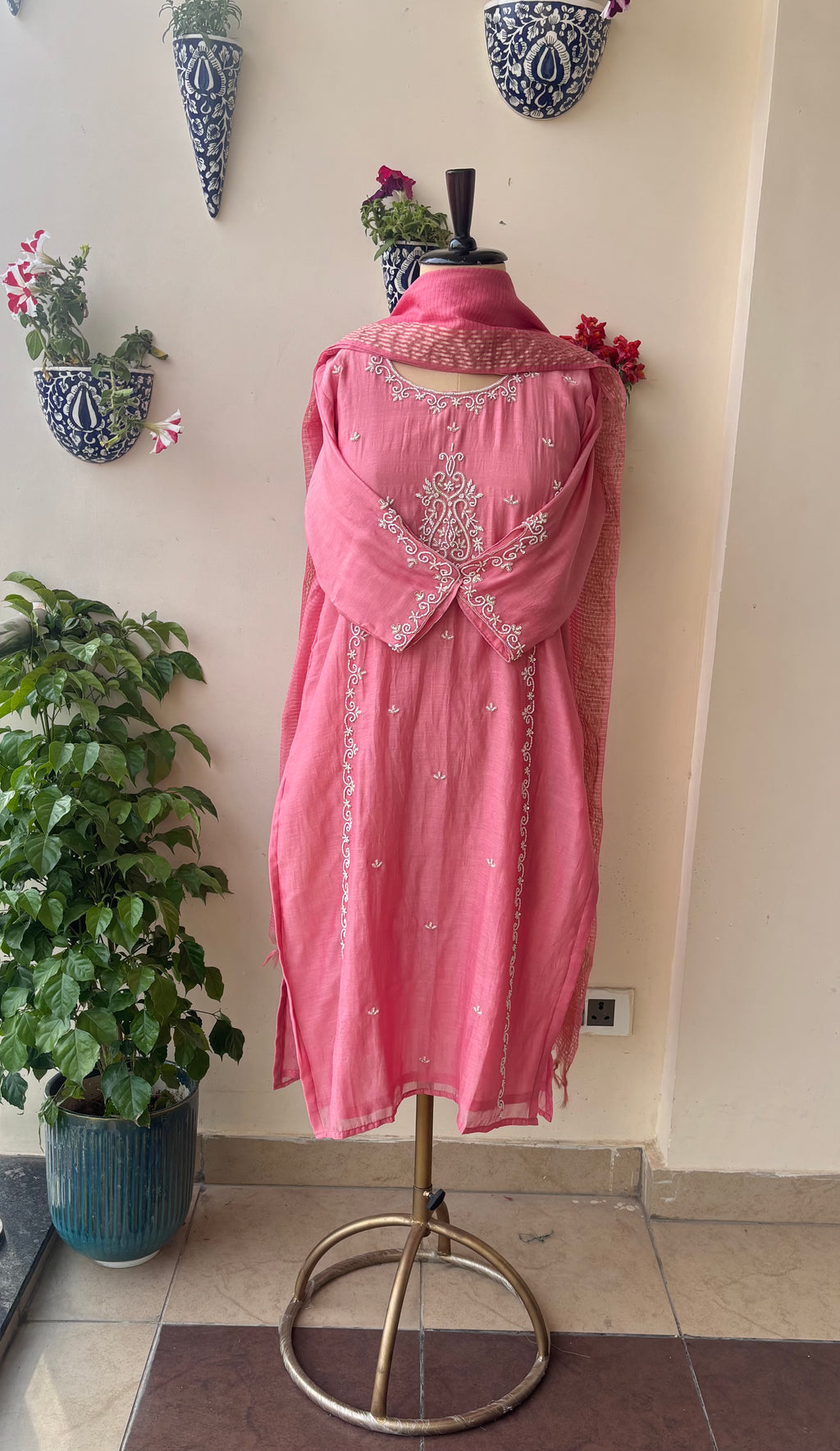 Blush Rose Pearl Kotta Doriya Dupaata Suit Set