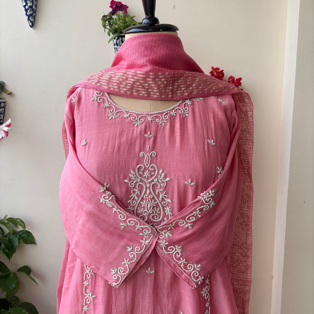 Blush Rose Pearl Kotta Doriya Dupaata Suit Set