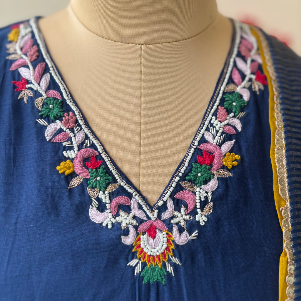 Blue Signature Zari Suit Set