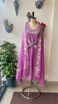 Lilac Chanderi Kotta Doriya Suit Set