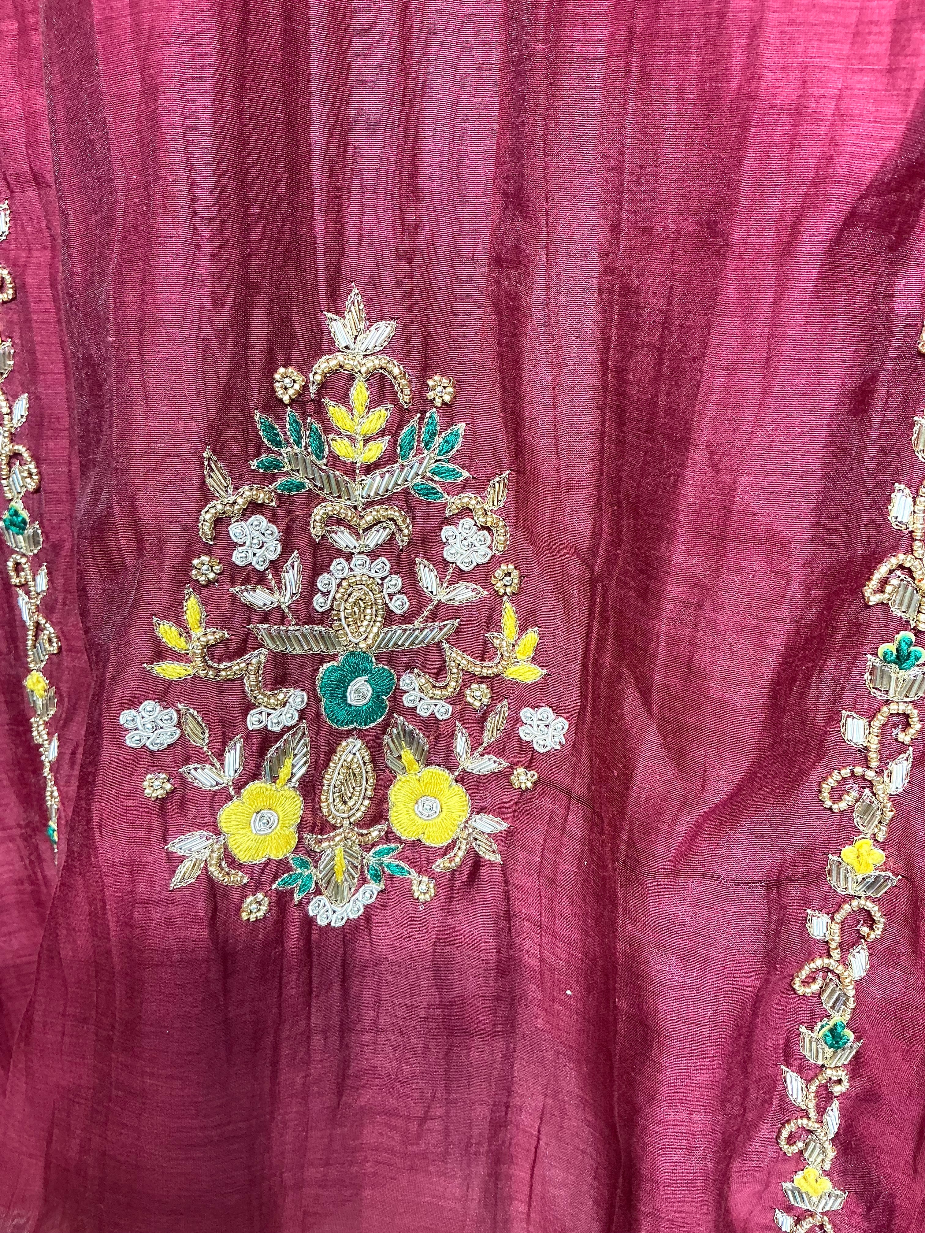Burgundy Maroon Heritage Embroidered Set