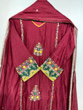 Burgundy Maroon Heritage Embroidered Set