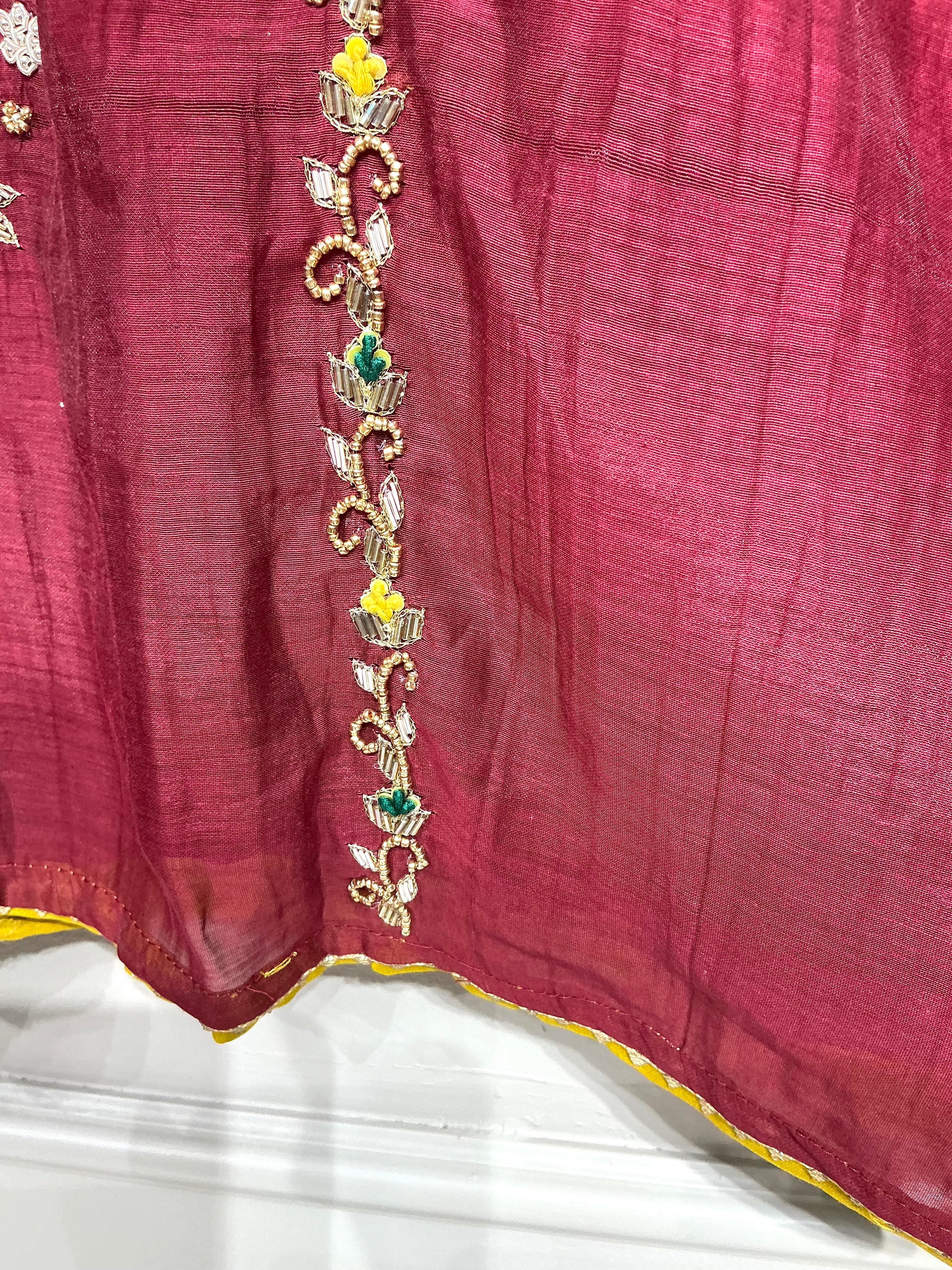 Burgundy Maroon Heritage Embroidered Set