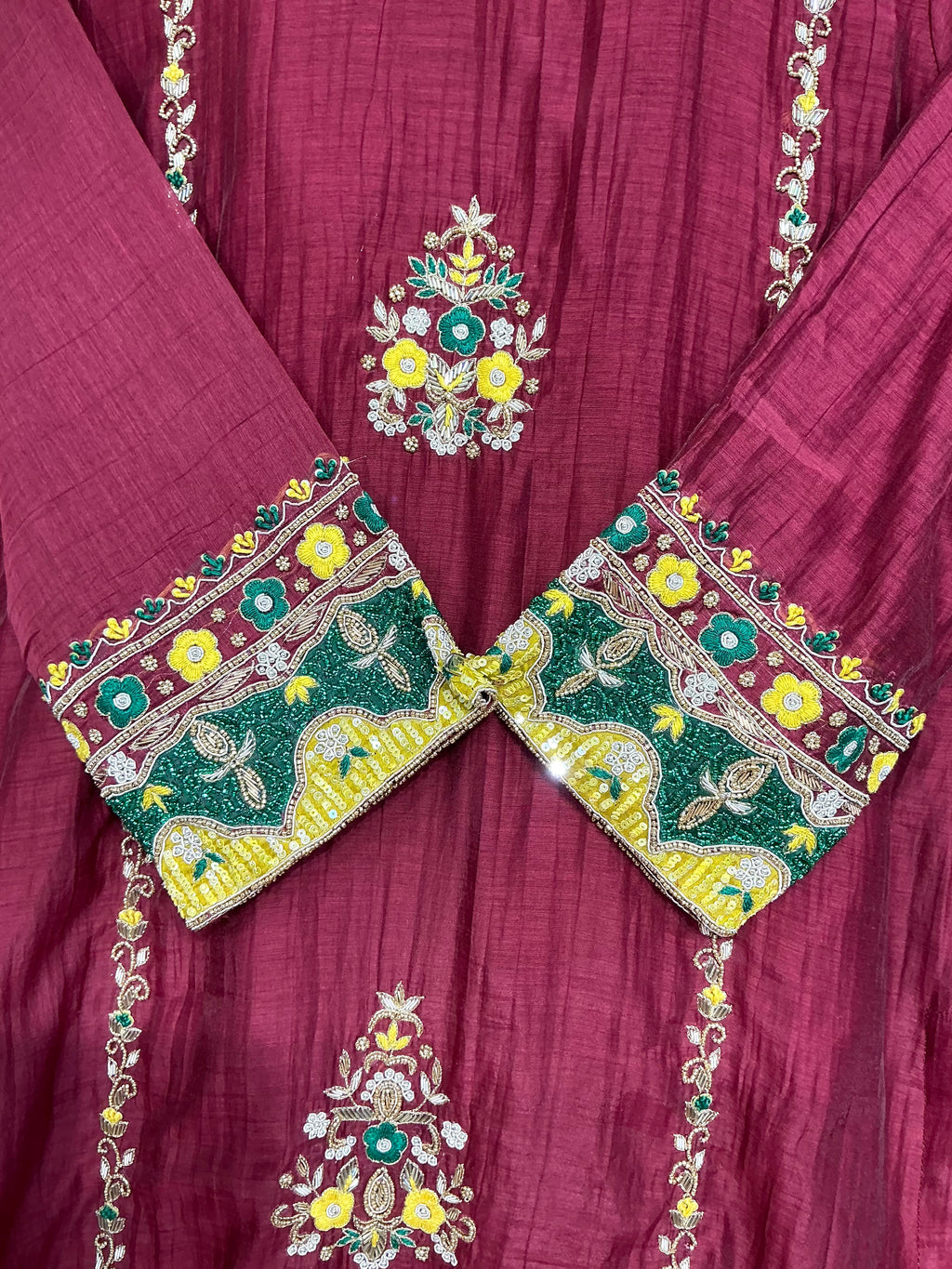 Burgundy Maroon Heritage Embroidered Set