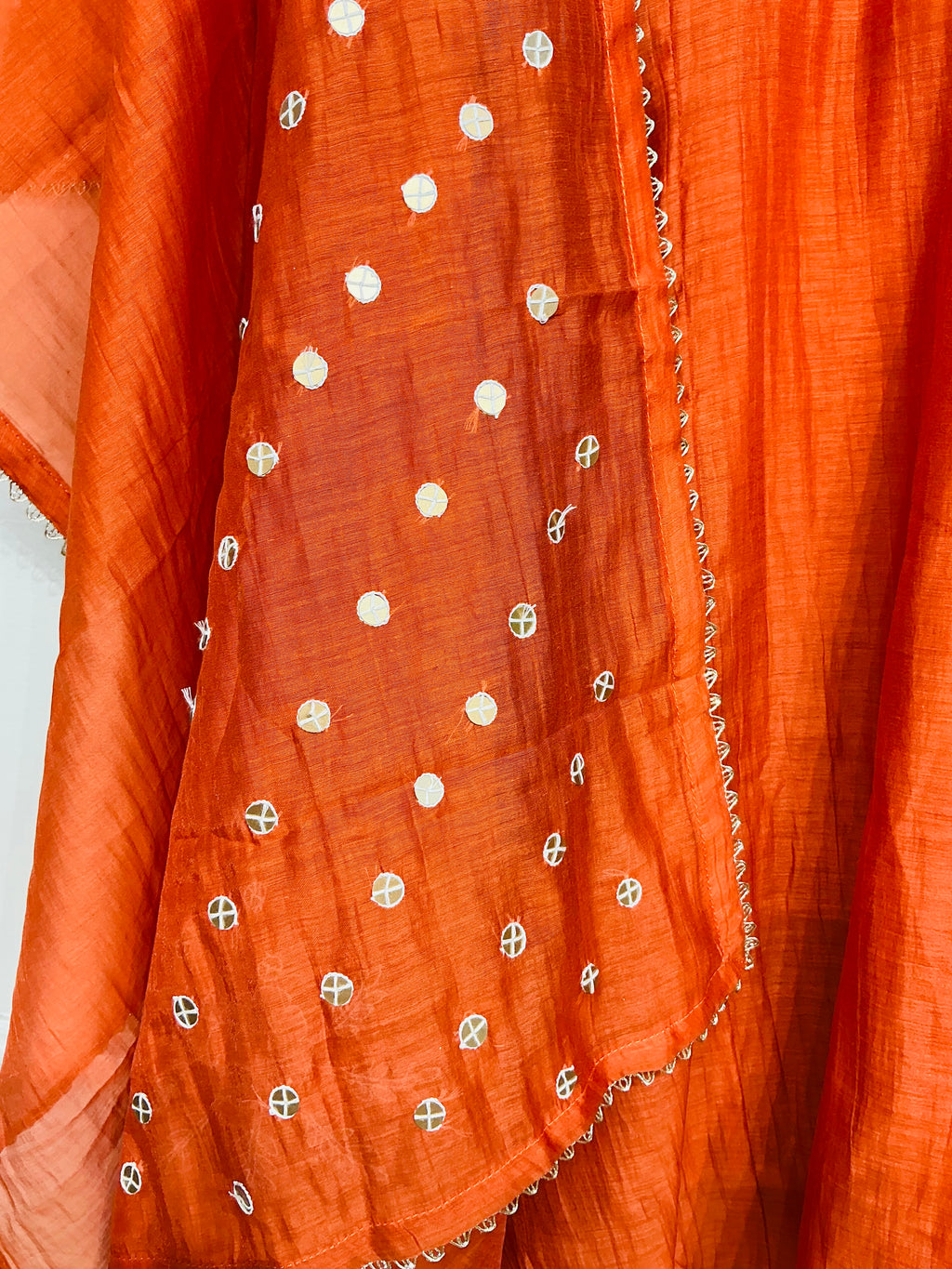 Burnt  Orange - Amber Zari Embroidered Suit Set