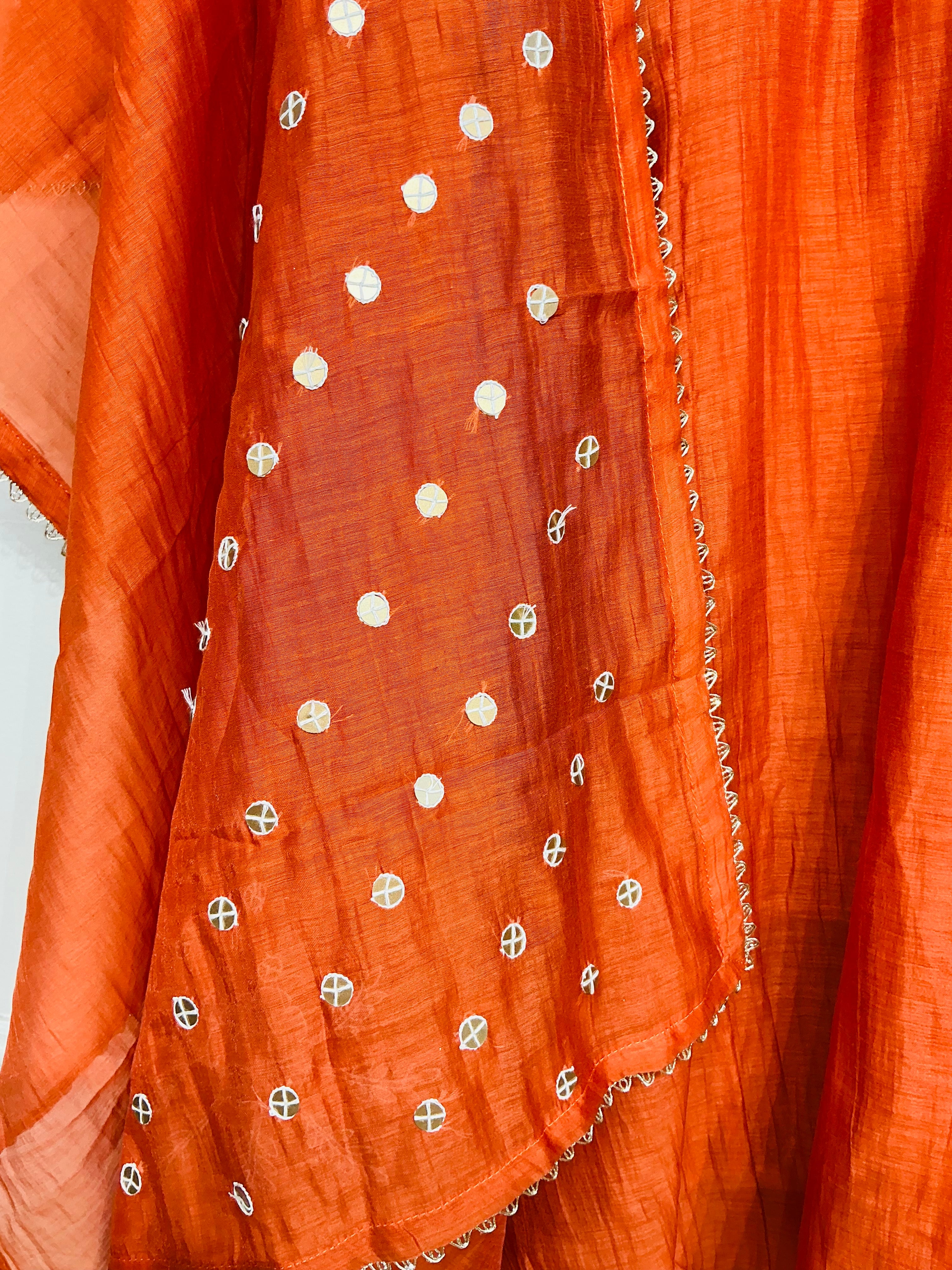 Burnt  Orange - Amber Zari Embroidered Suit Set