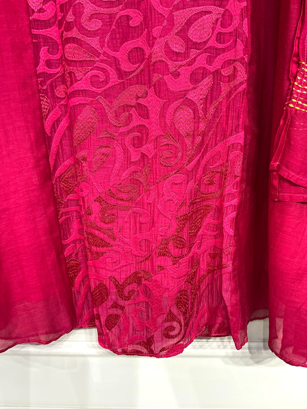Berry Pink Brasso Kantha Embroidered Suit Set