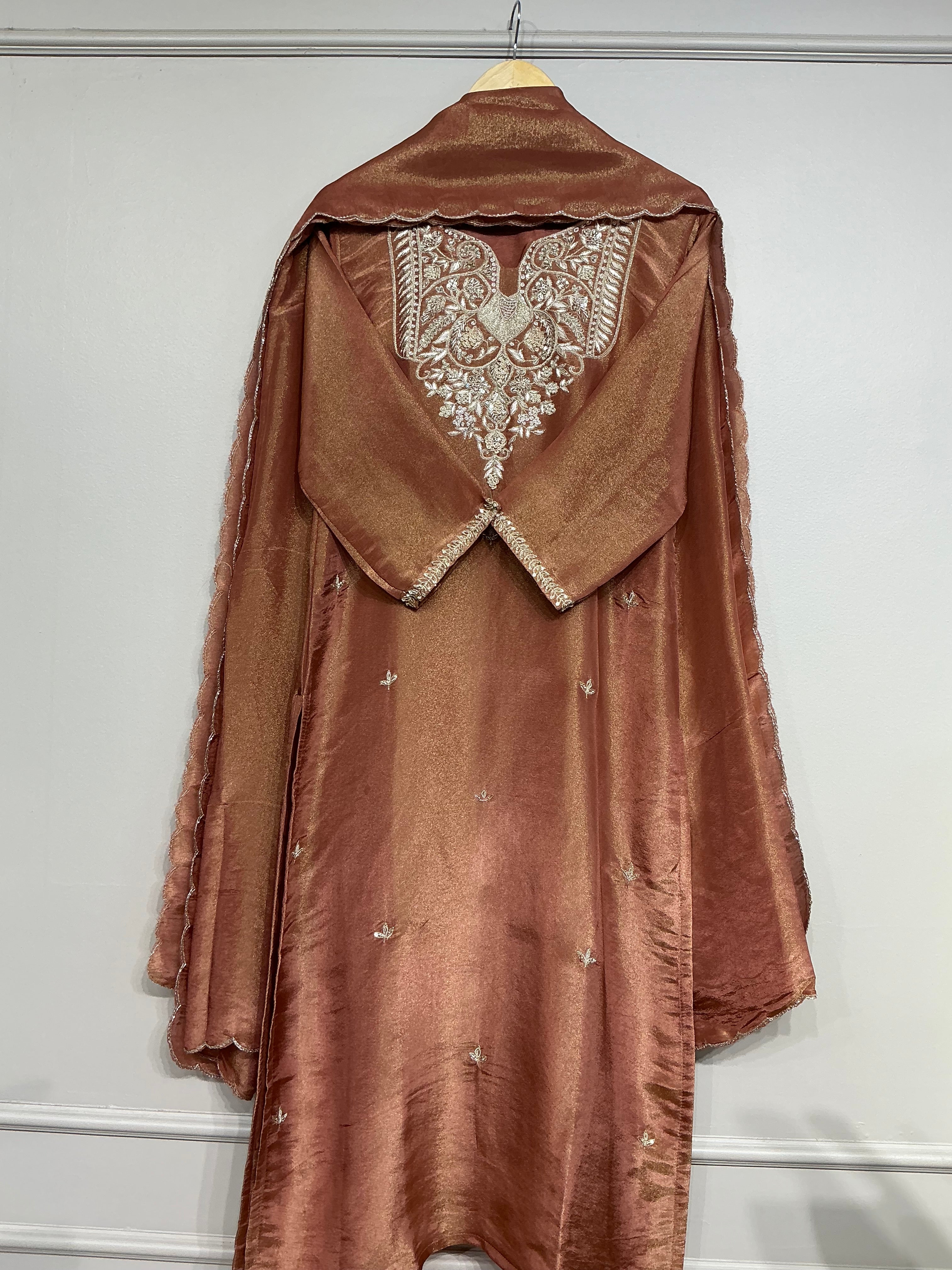 Copper Tissue Shimmer Suit Set