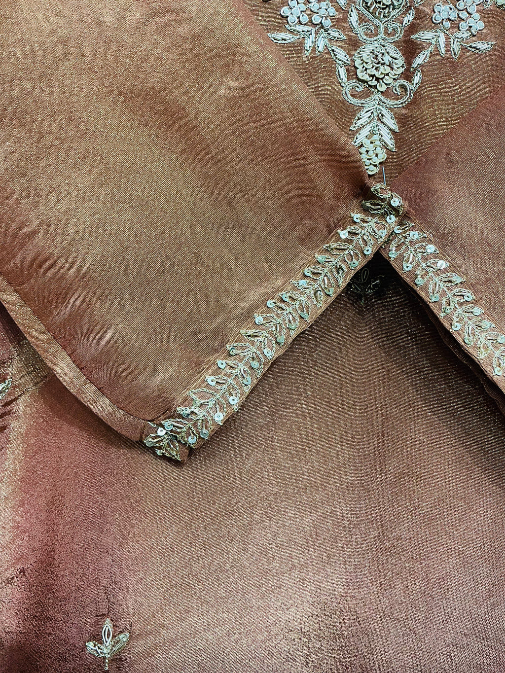 Copper Tissue Shimmer Suit Set