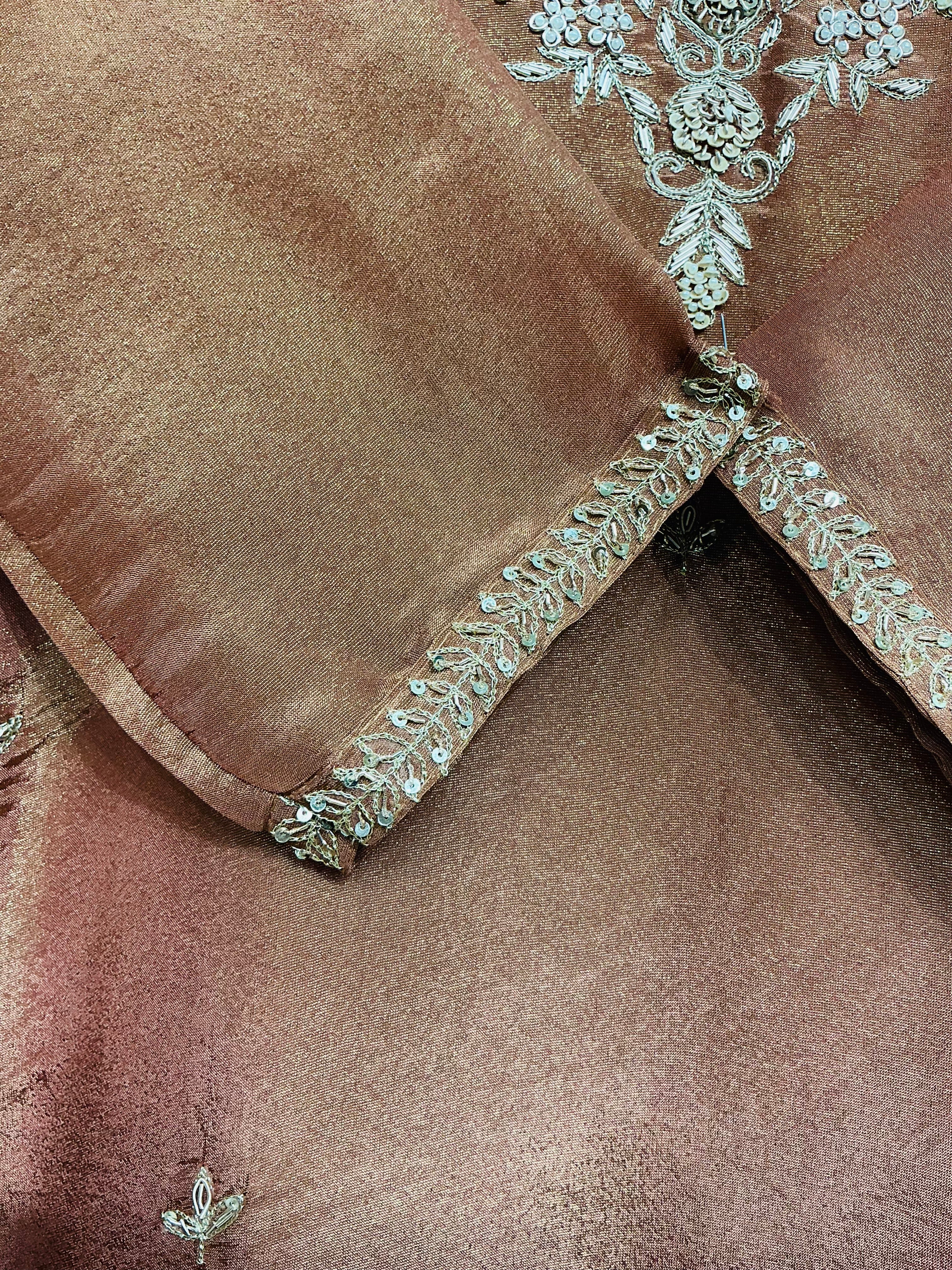 Copper Tissue Shimmer Suit Set