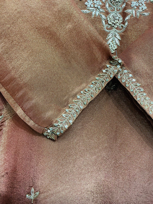 Copper Tissue Shimmer Suit Set