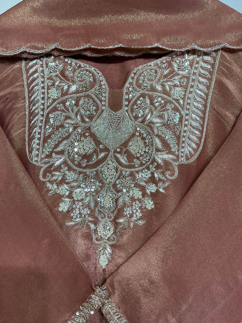 Copper Tissue Shimmer Suit Set