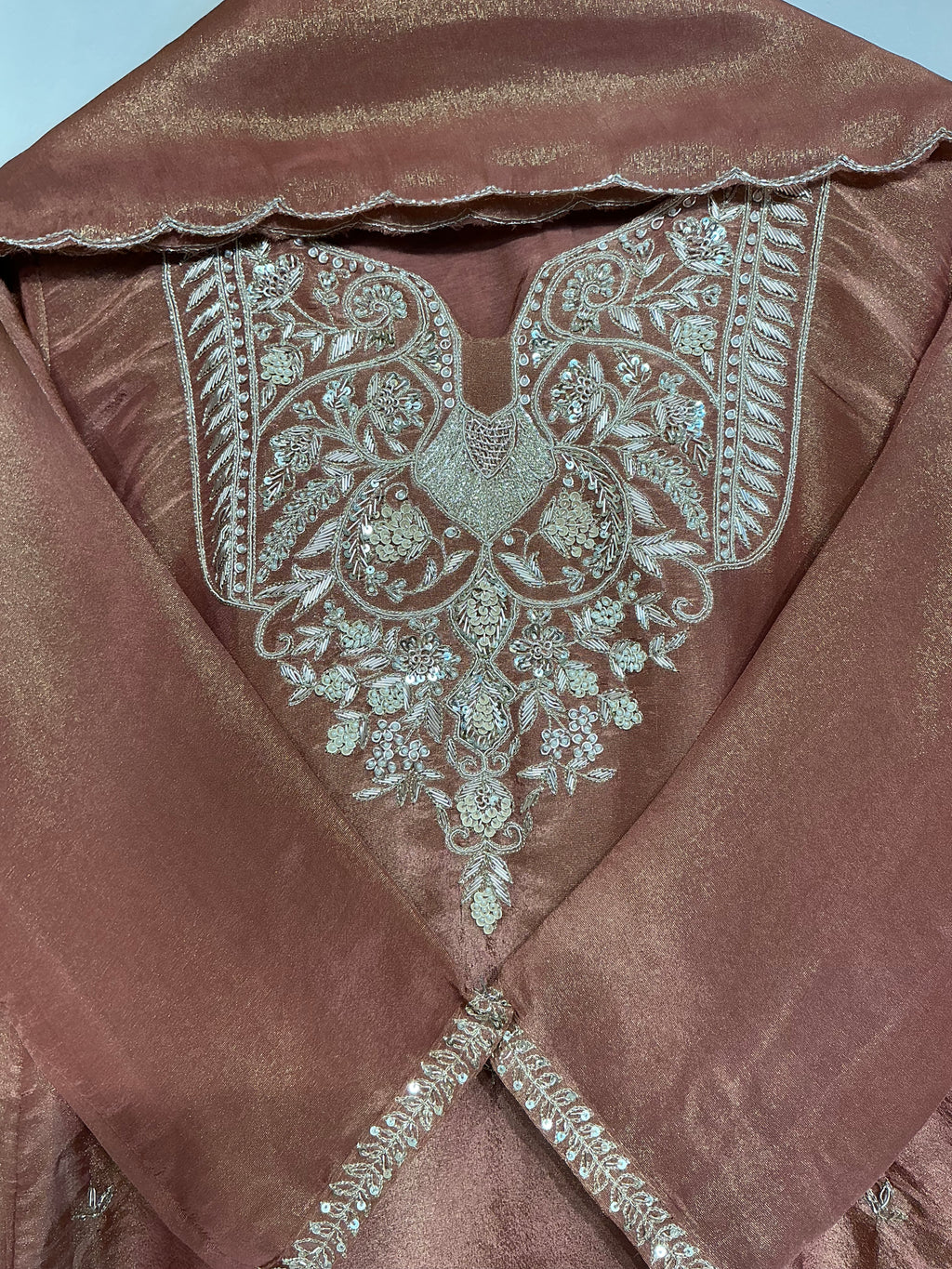 Copper Tissue Shimmer Suit Set