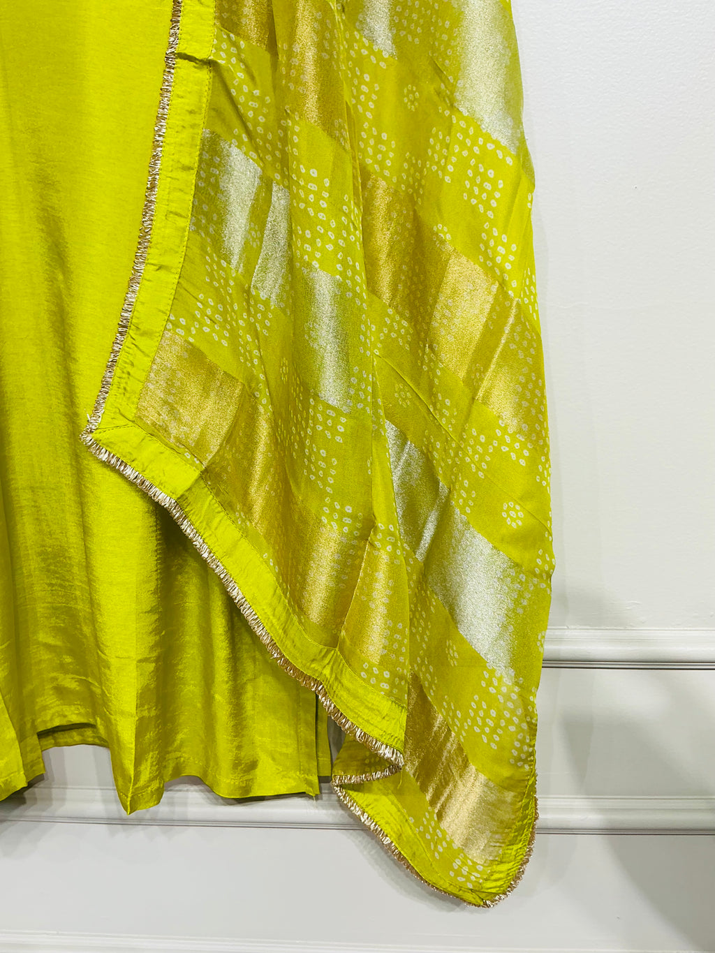 Lime Zari Detailing Suit Set