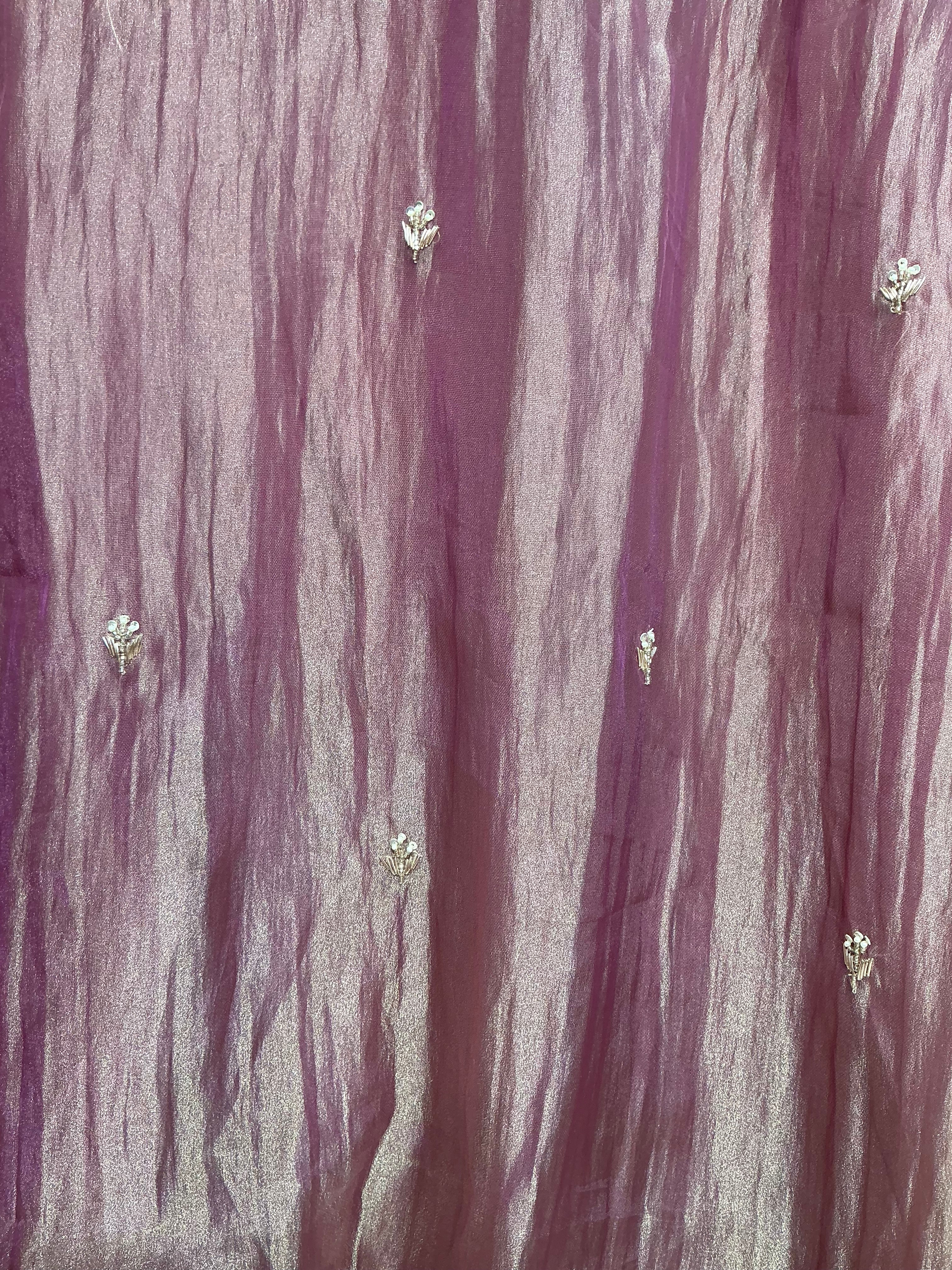 Lavender Salsa Shimmer Sequence and Zari Suit Set