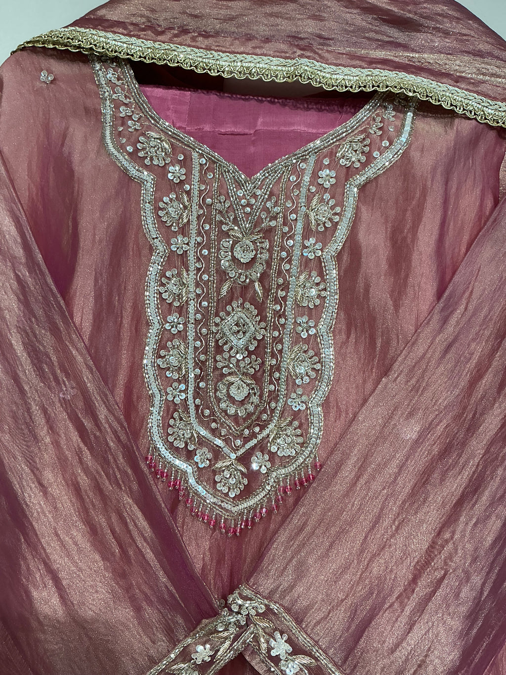 Pastel Green Salsa Zari Embroidered Set