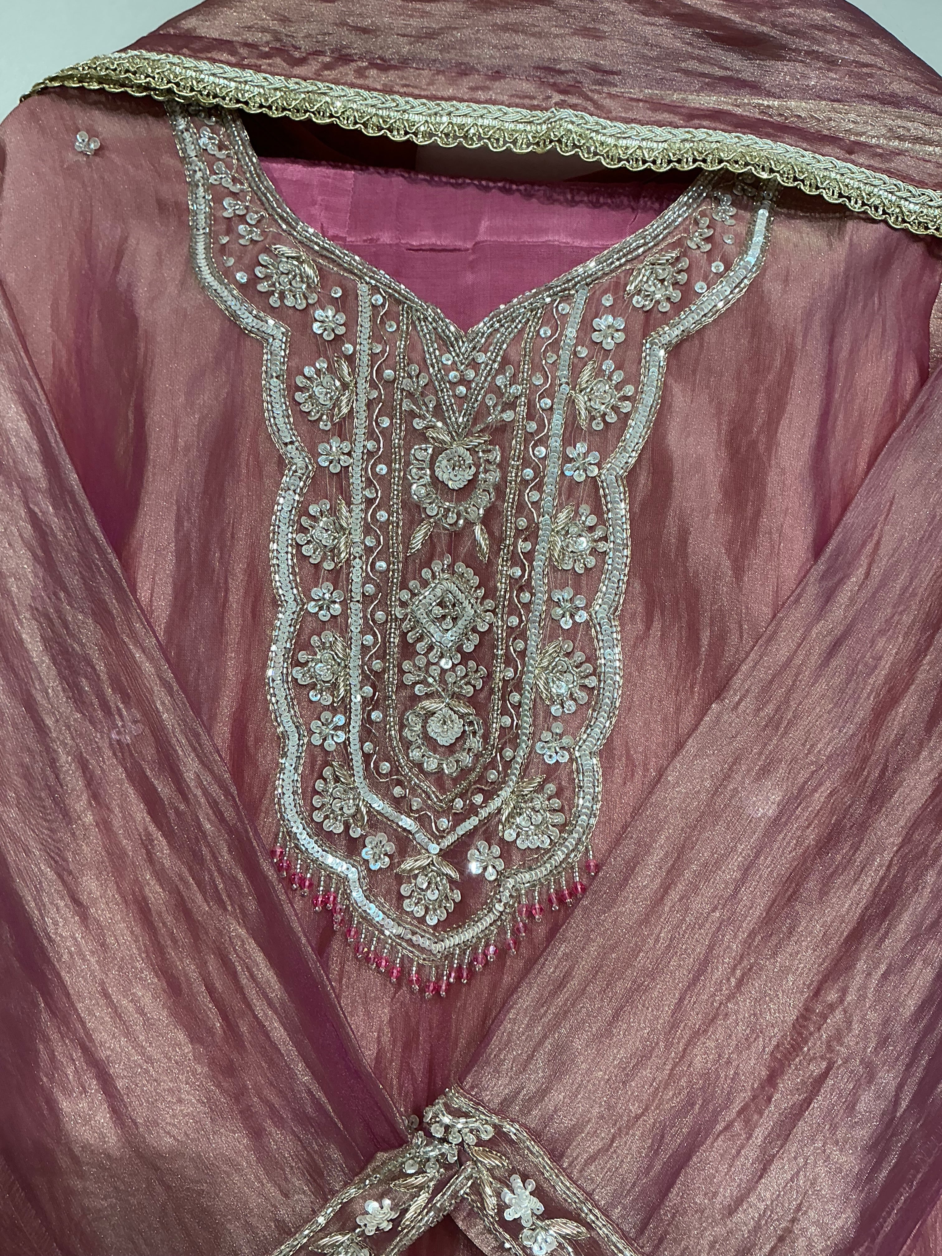 Pastel Green Salsa Zari Embroidered Set