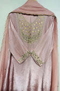 Taupe Beige Antique Zari Embroidered Suit Set
