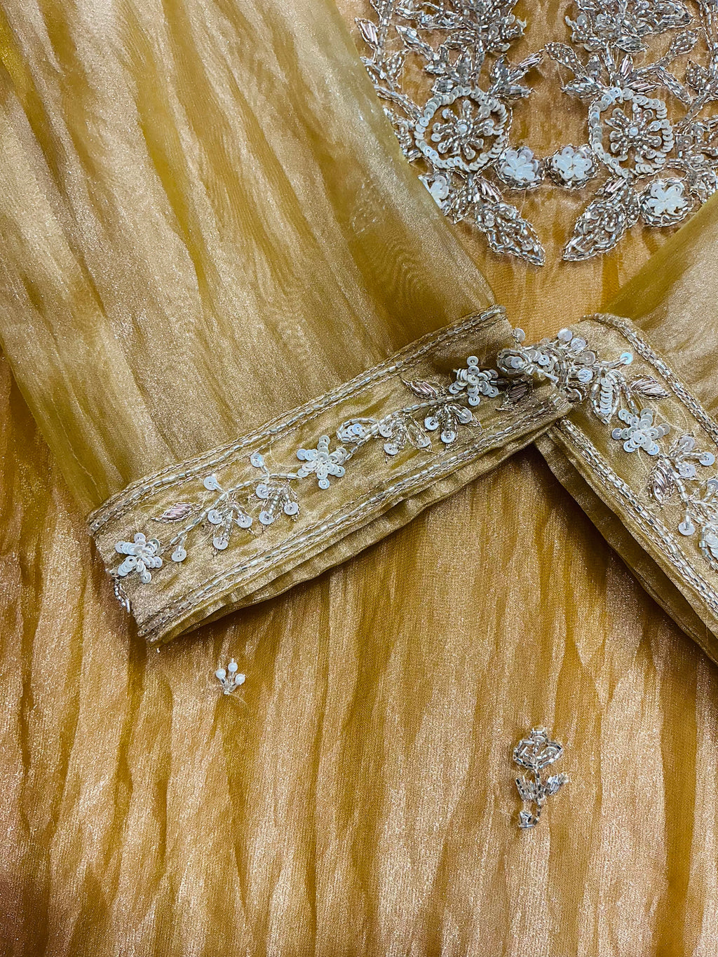 Golden Mustard Salsa Shimmer Suit Set