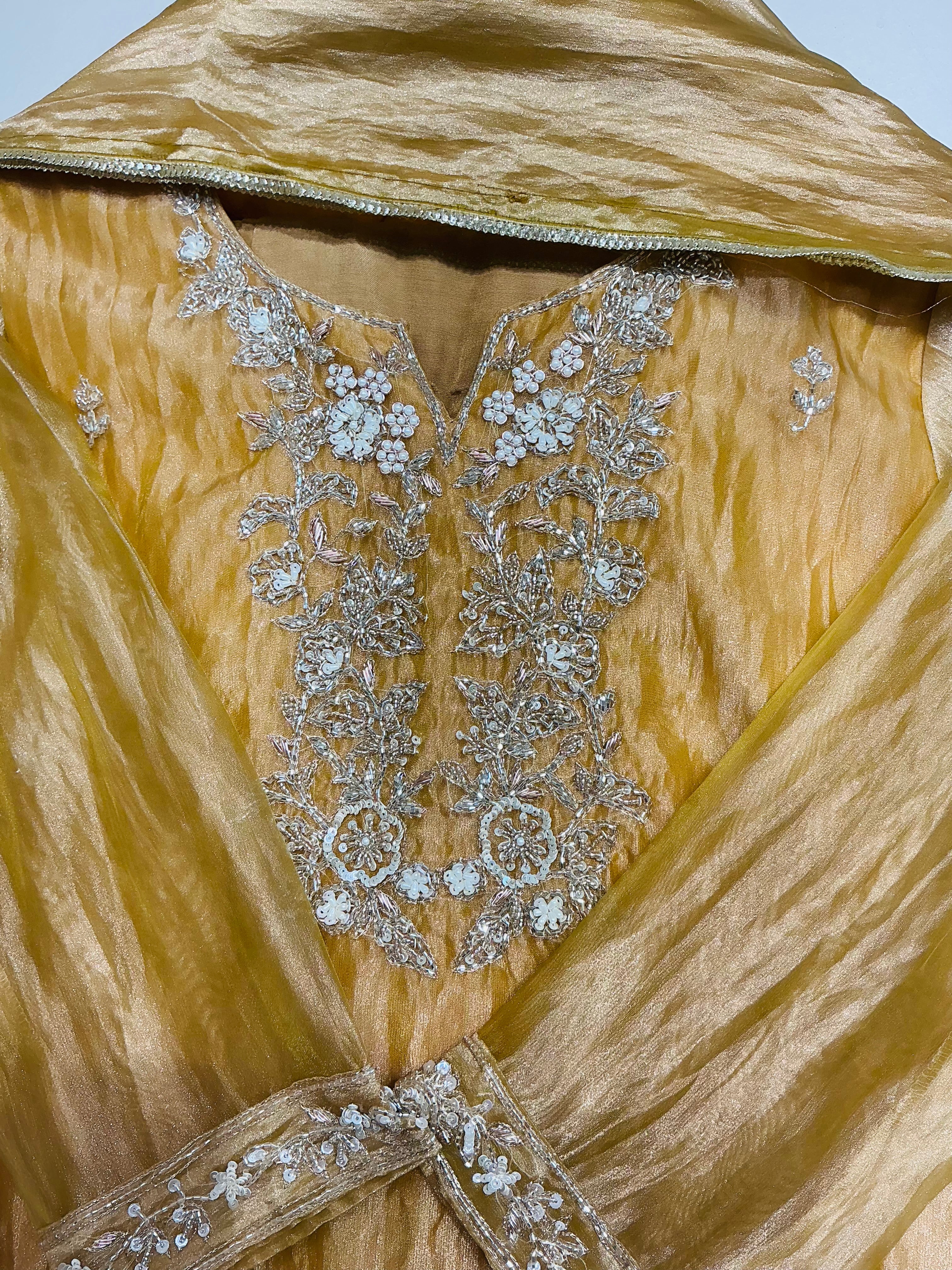 Golden Mustard Salsa Shimmer Suit Set