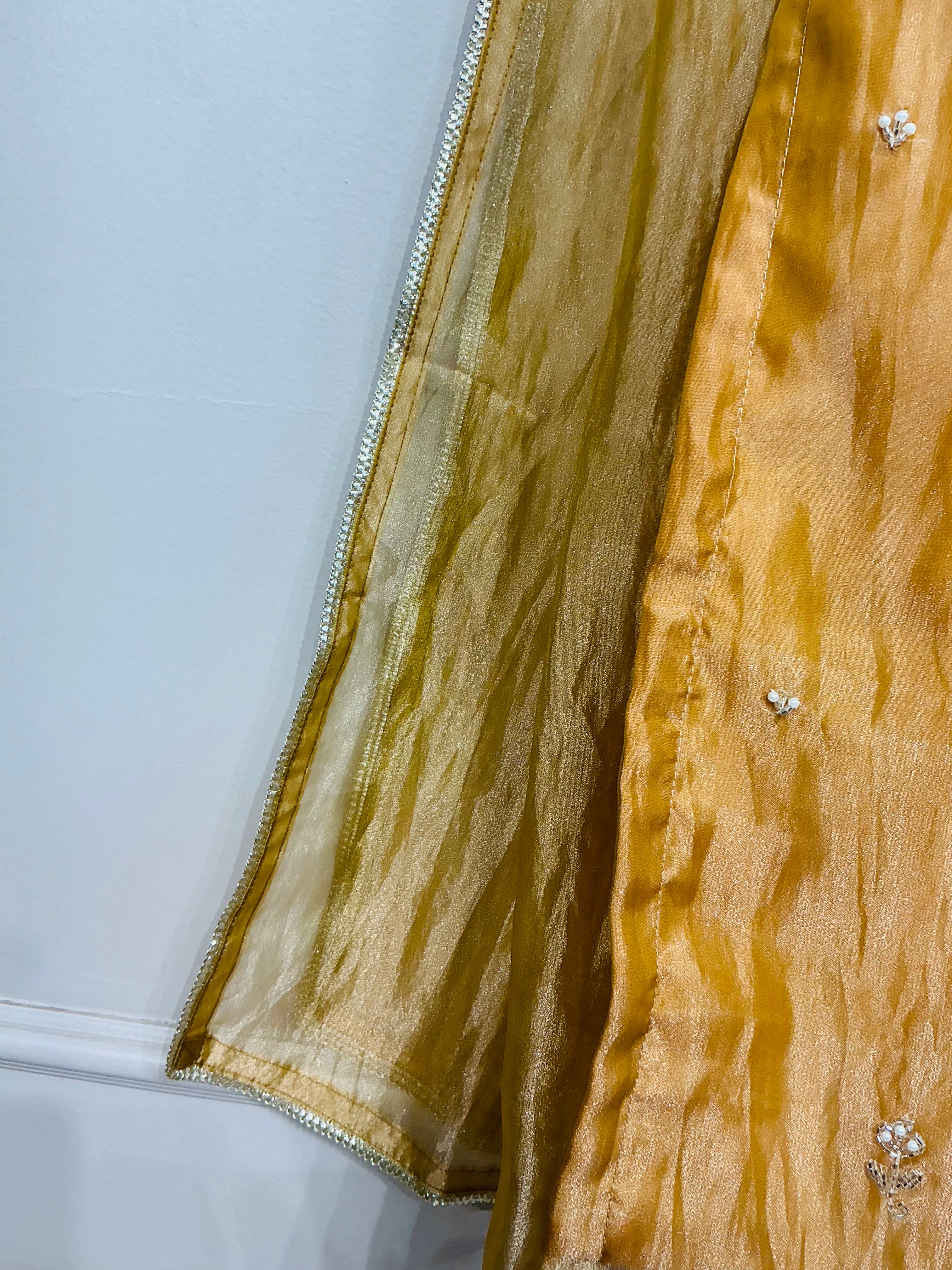 Golden Mustard Salsa Shimmer Suit Set