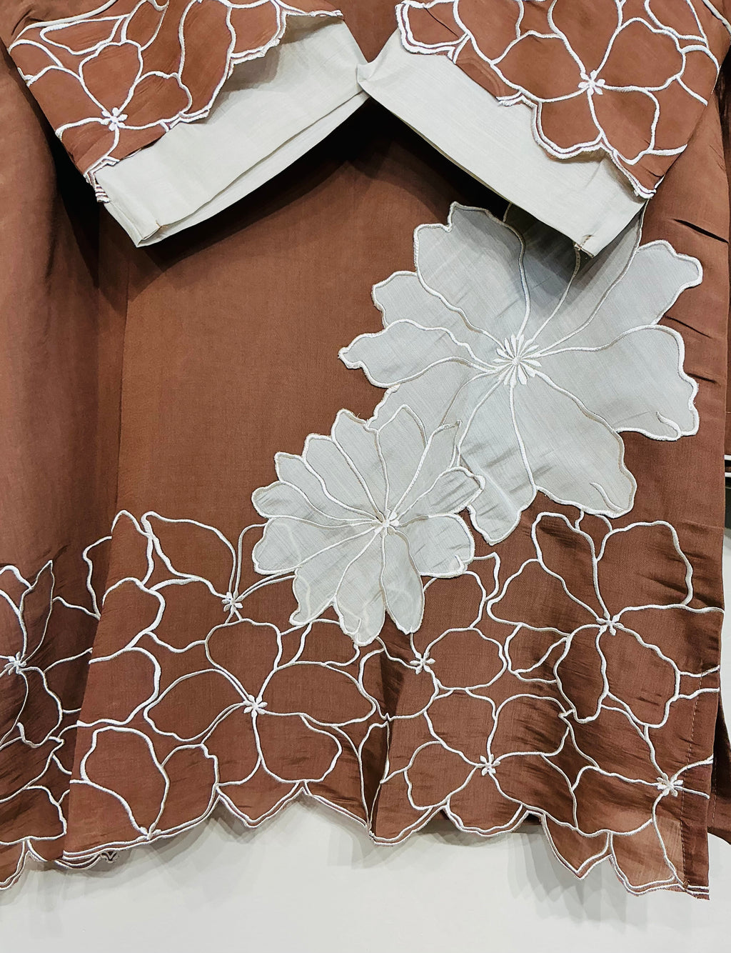 Brown Viscose Mul Chanderi Coordset