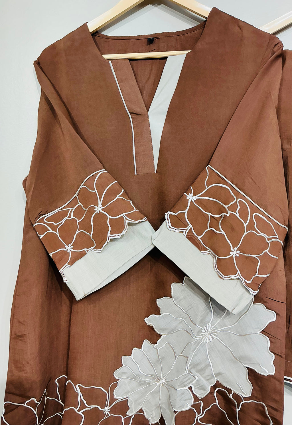 Brown Viscose Mul Chanderi Coordset