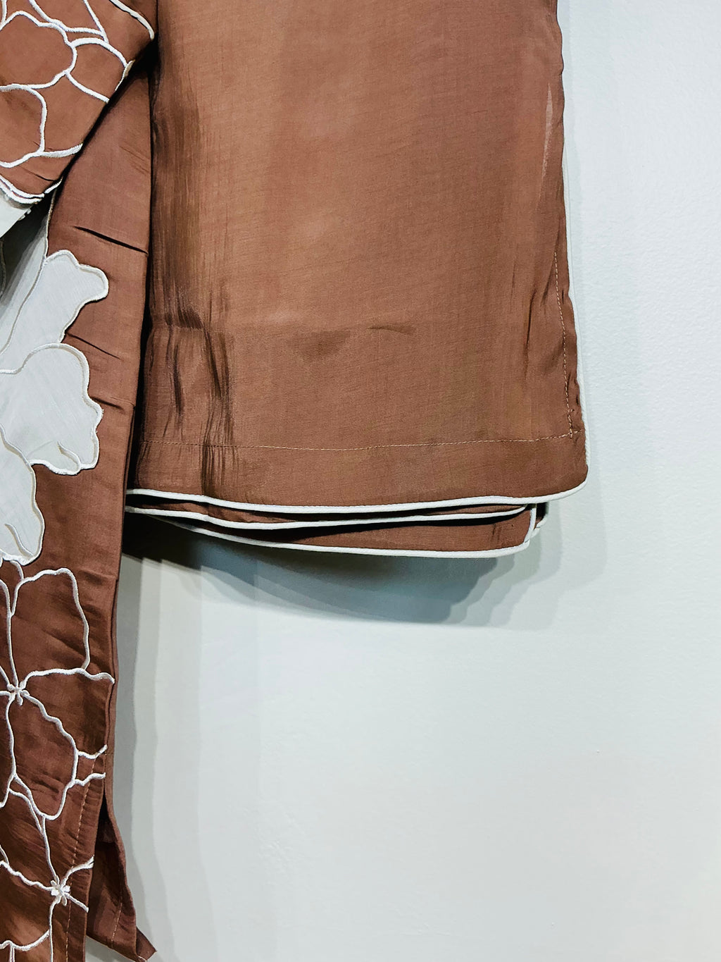 Brown Viscose Mul Chanderi Coordset
