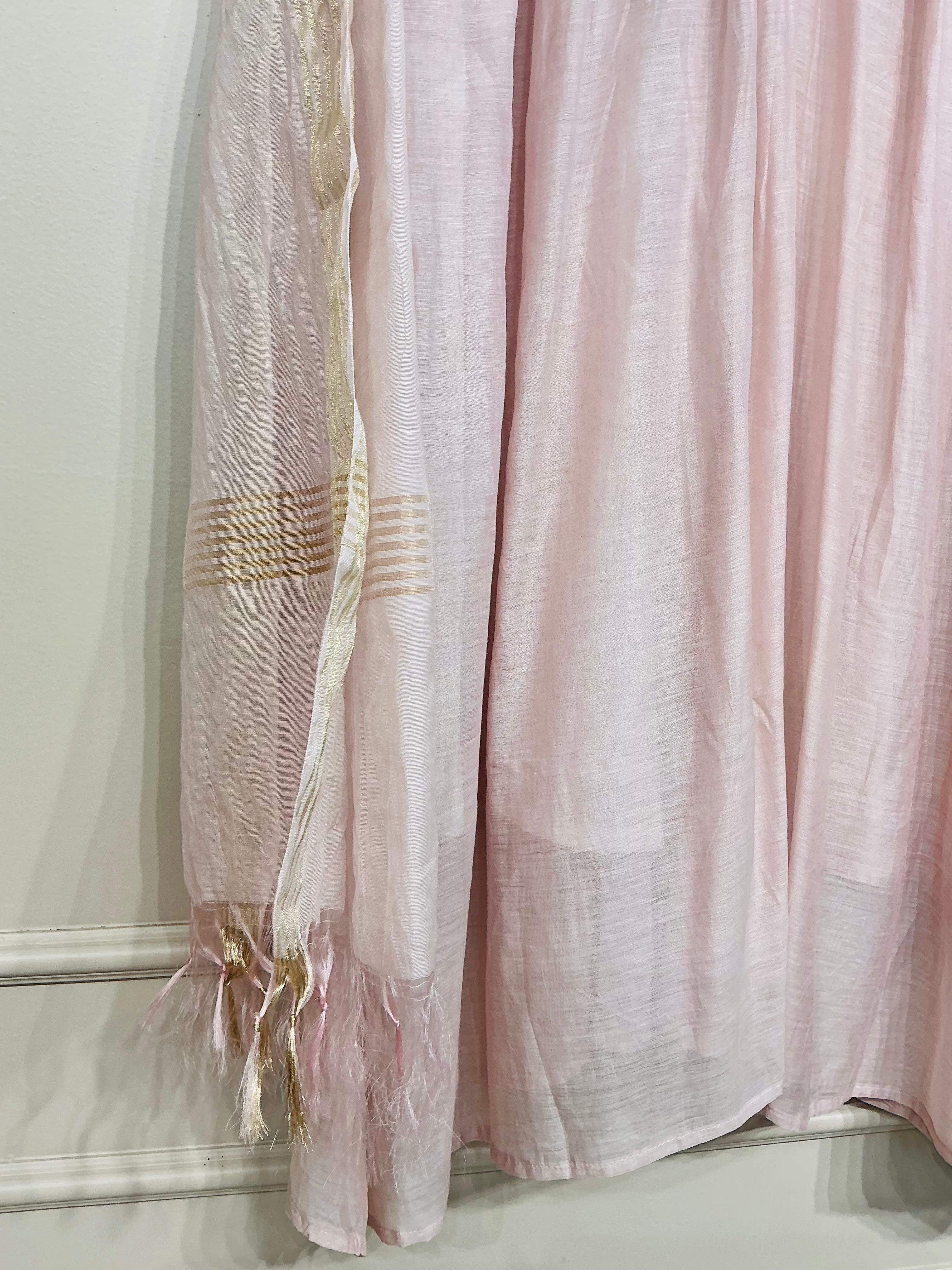 Blush Pink Peacock Embroidered Suit Set