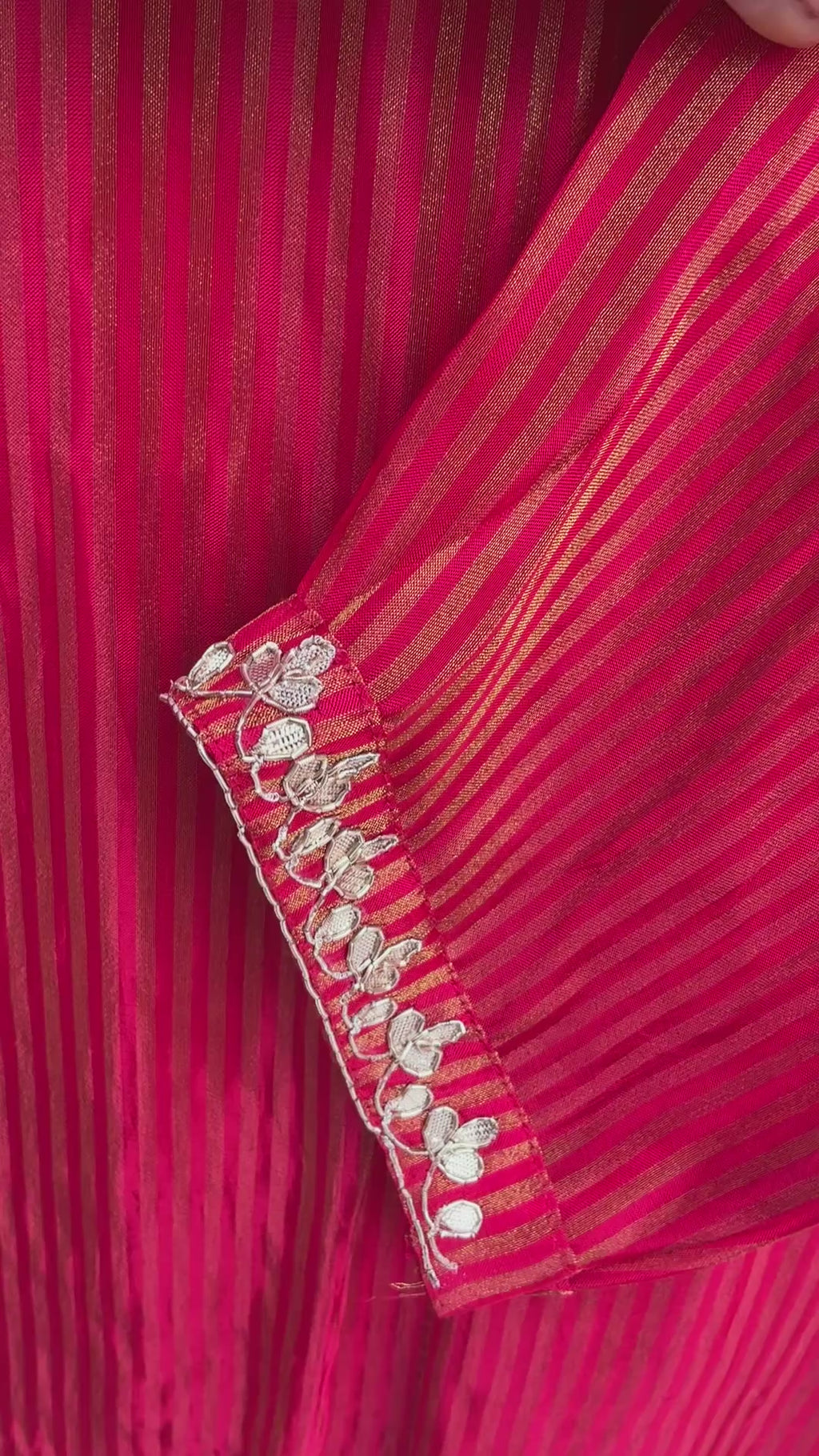 Red Gotta Zardozi Tissue Shimmer Suit